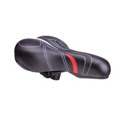Седло вело HBAZ-3232 MTB 270*170mm, комфорт,эластомер,черн/серебр/красн