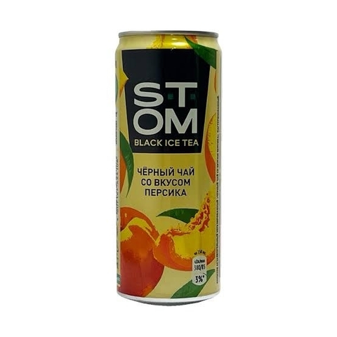 Холодный чай СТОМ со вкусом персика 0,33л ж/б