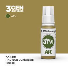 Акриловая краска AK Interactive RAL 7028 Dunkelgelb (Initial) 3GEN AFV, 18мл