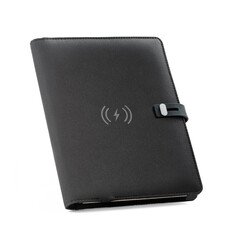 EMERGE A5 FOLDER. Папка А5 из 100% rPET 300D с беспроводным зарядным устройством