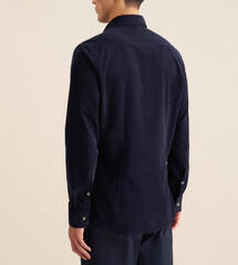 Рубашка мужская Seidensticker Casual Slim 01.645580-18 из микровельвета тёмно-синяя