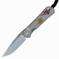 Фото Нож складной Chris Reeve Large Sebenza 21 Unique Graphics Citrine Cabochon, сталь CPM-S35VN, рукоять титан
