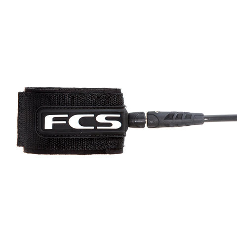 FCS 8' Regular Leash 7mm Black (Classic)