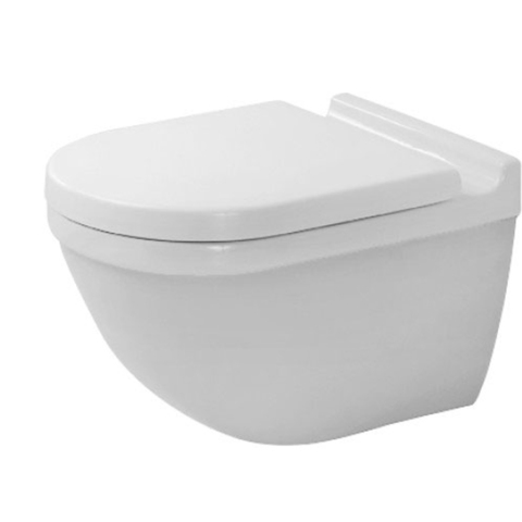 Duravit Starck 3 45270900A11 Комплект подвесной безободковый унитаз # 252709 с покрытием WG + cиденье для унитаза петли: нерж. сталь, цвет белый