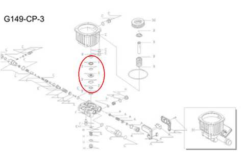 Ремкомплект манжеты 1шт. для Porto G149, G159 (KIT P 15-236 TENUTE D.14)