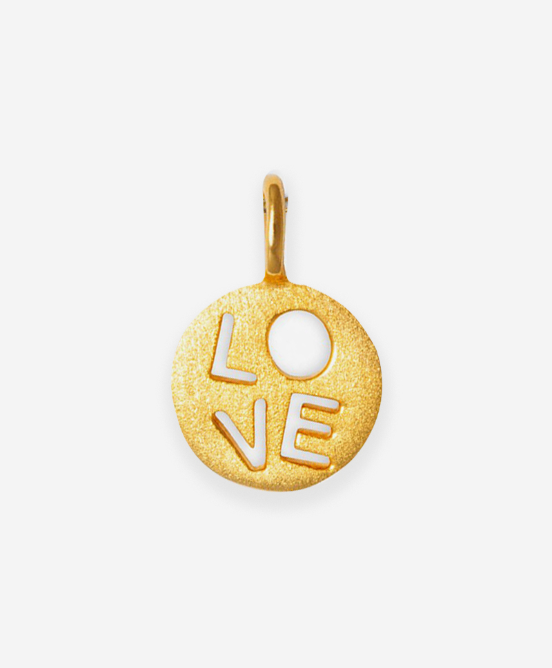 Подвеска Love круглая gold
