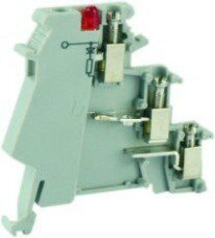 UKJ-DK1.5 RD/O-M - (011070), Клемма винтовая на Din рейку трехуровневая, индикатор красный