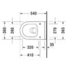 Duravit Starck 3 45270900A11 Комплект подвесной безободковый унитаз # 252709 с покрытием WG + cиденье для унитаза петли: нерж. сталь, цвет белый