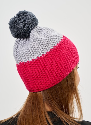 Лыжная шапка c шерстью Nordski Frosty pink-grey