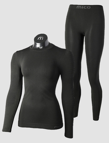 Премиальный комплект термобелья Mico Extra Dry Skintech Black женский