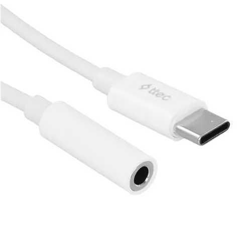 Конвертер кабель TTEC USB-C - 3.5mm Aux Converter, 11 см, белый