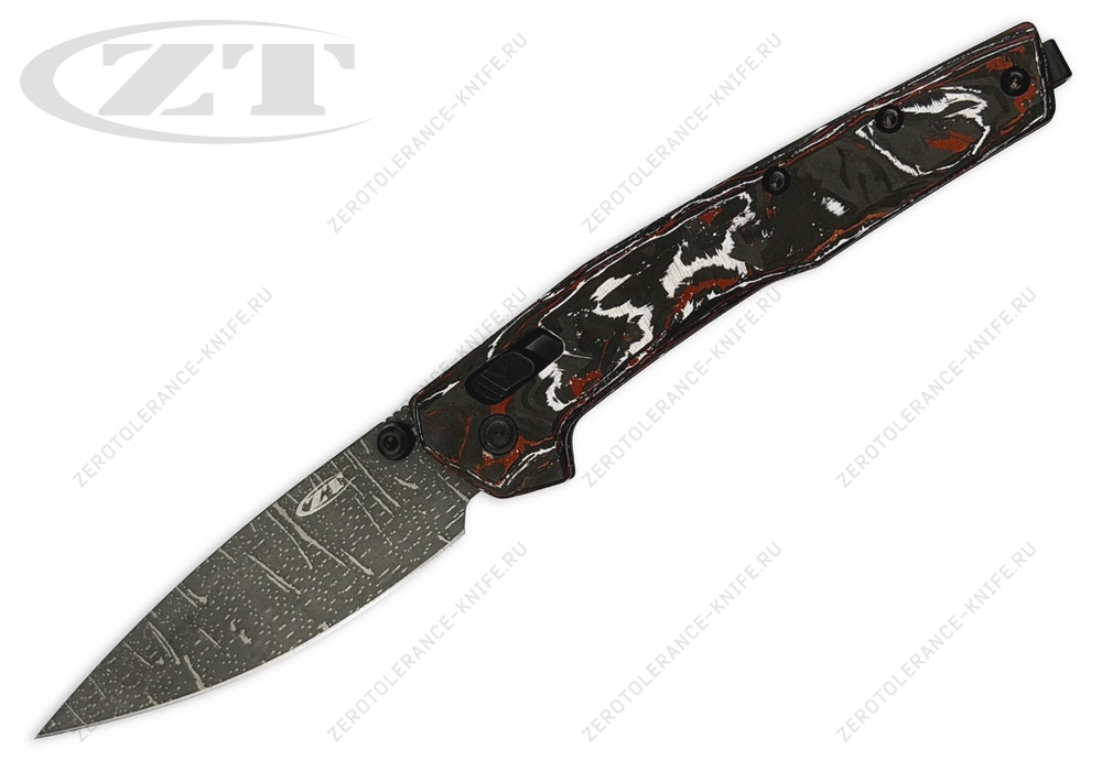 Нож Zero Tolerance Red White CF Vegas Forge Damascus 0117VFDAM