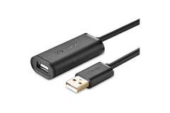 Кабель UGREEN US121 (10321) USB 2.0 Active Extension Cable with Chipset, 10м, черный