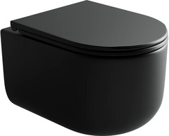 Ceramica Nova Ulma CN4006MB Подвесной унитаз c ультра тонким сидением и крышкой с функцией плавного закрытия, цвет: чёрный матовый фото