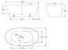 BelBagno BB81-1500 Отдельностоящая акриловая ванна в комплекте со сливом (донным клапаном), 150x75, цвет: белый