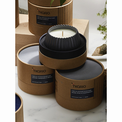Свеча ароматическая sandalwood, bergamot & citrus из коллекции edge, серый, 30 ч