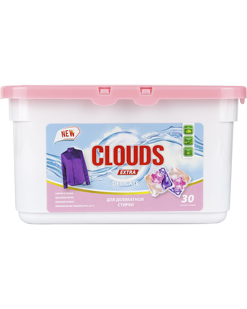 CLOUDS Delicate Капсулы для деликатной стирки Сакура и роза (10 г х 30) 300 гр.