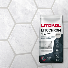 Затирка швов цементная Litokol Litochrom 1-6 Evo LE.100 пепельно-белый, алюм.мешок 2 кг