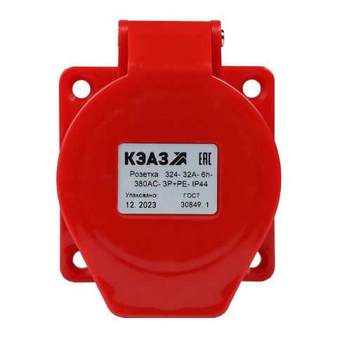 Розетка фланцевая 324-32А-6h-380AC-3P+PE-IP44