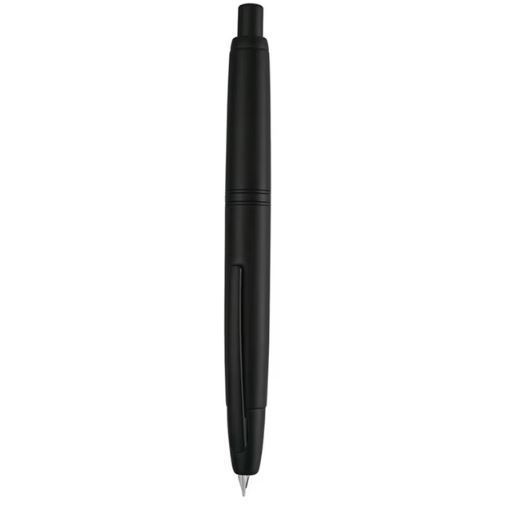 Перьевая ручка Jinhao 20 capless, Китай. Перо EF (0.4 мм) выдвигается нажатием на кнопку. Корпус акрил. Цвет черный матовый