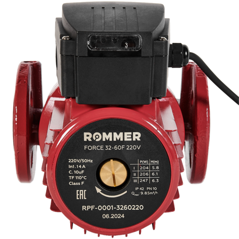 Циркуляционный насос фланцевый ROMMER RPF трехскоростной 32-60F 220V RPF-0001-3260220