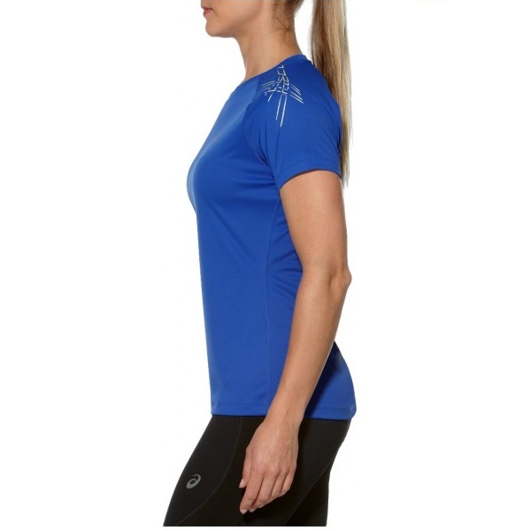 Asics Stripe SS Top Женская футболка для бега синяя - 2