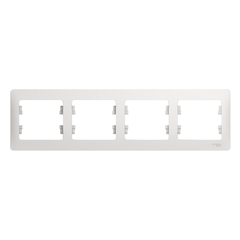 Schneider Electric Glossa Белый Рамка 4-местная горизонтальная IP20 скрытая установка GSL000104
