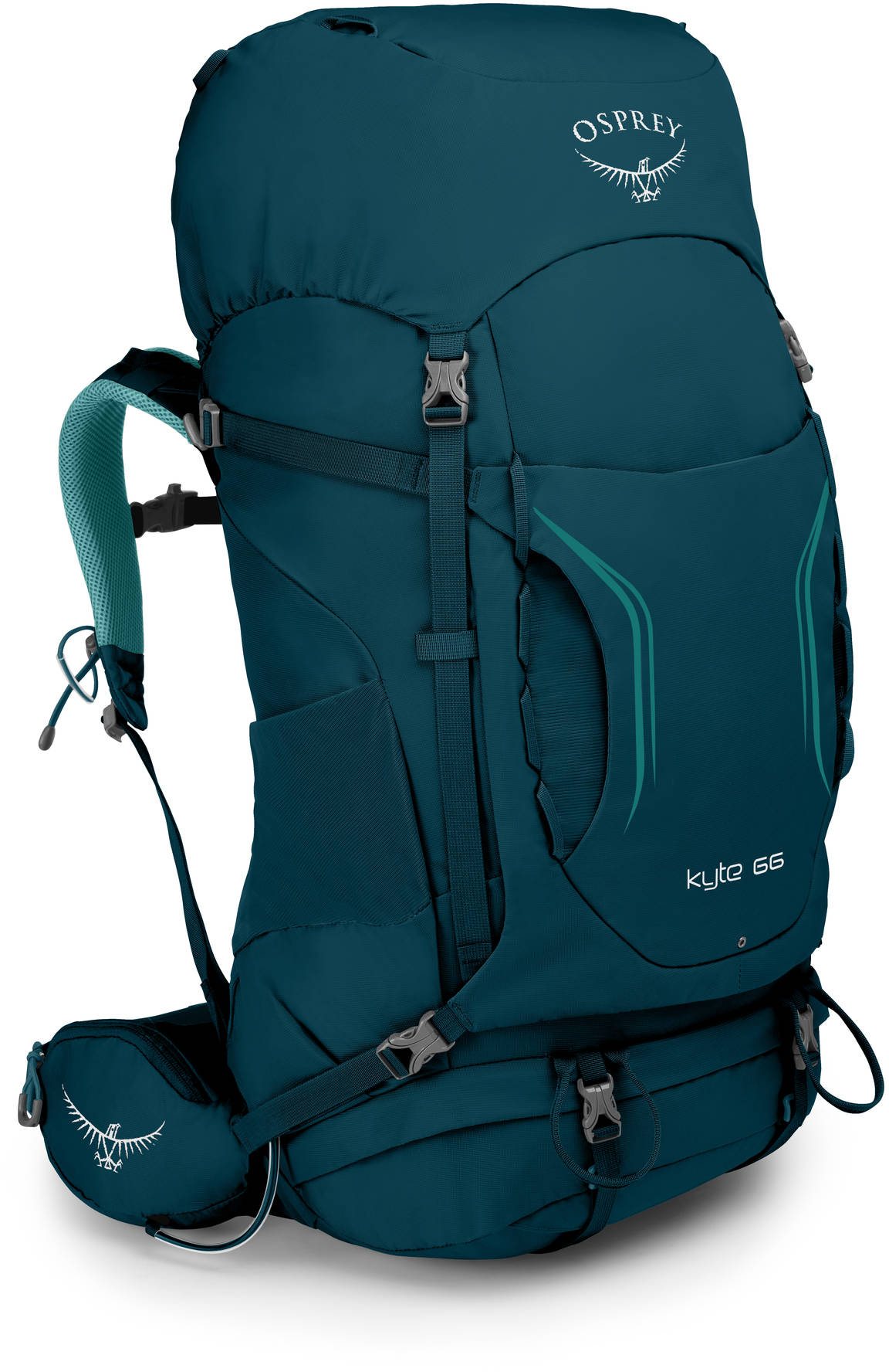 Kyte Рюкзак женский туристический Osprey Kyte 66 Icelake Green (2019) Kyte_66_S19_Side_Icelake_Green_web.jpg
