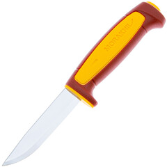Фото Нож с фиксированным лезвием Morakniv Basic 511, 2023, углеродистая сталь, рукоять пластик, red/yellow