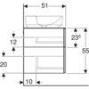 Geberit VariForm 501.183.00.1 Тумба под раковину, 120x55x51см, белый / лакированный глянцевый, белый / матовый
