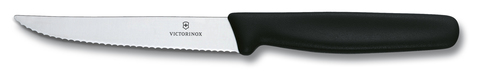 Нож кухонный Victorinox для стейка, лезвие 110 mm, волнистое, черный (5.1233)