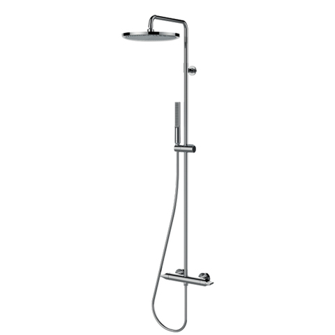 Bossini Apice L10507.030 Стойка для душа с термостатическим смесителем, верхним душем 280 мм., ручным душем и шлангом 1500 мм., цвет хром