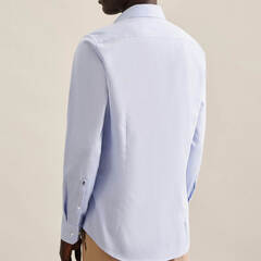 Сорочка мужская Seidensticker Slim Fit 01.646005-13 из твила голубая, удлиненный рукав