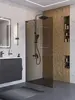BelBagno UNO-L-1-TB-100-BR-GM Душевая перегородка универсальная с односторонним входом, стекло бронза, профиль Оружейная сталь, 1000x2000 мм