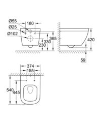 Подвесной унитаз GROHE Euro Ceramic 39328000