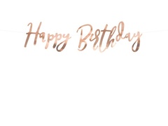 Гирлянда "С Днем Рождения" [Happy Birthday] (розовое золото) 62 см