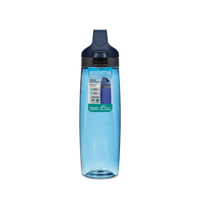Бутылка для воды с кнопкой Sistema "Hydrate", Тритан, 900 мл, цвет Синий