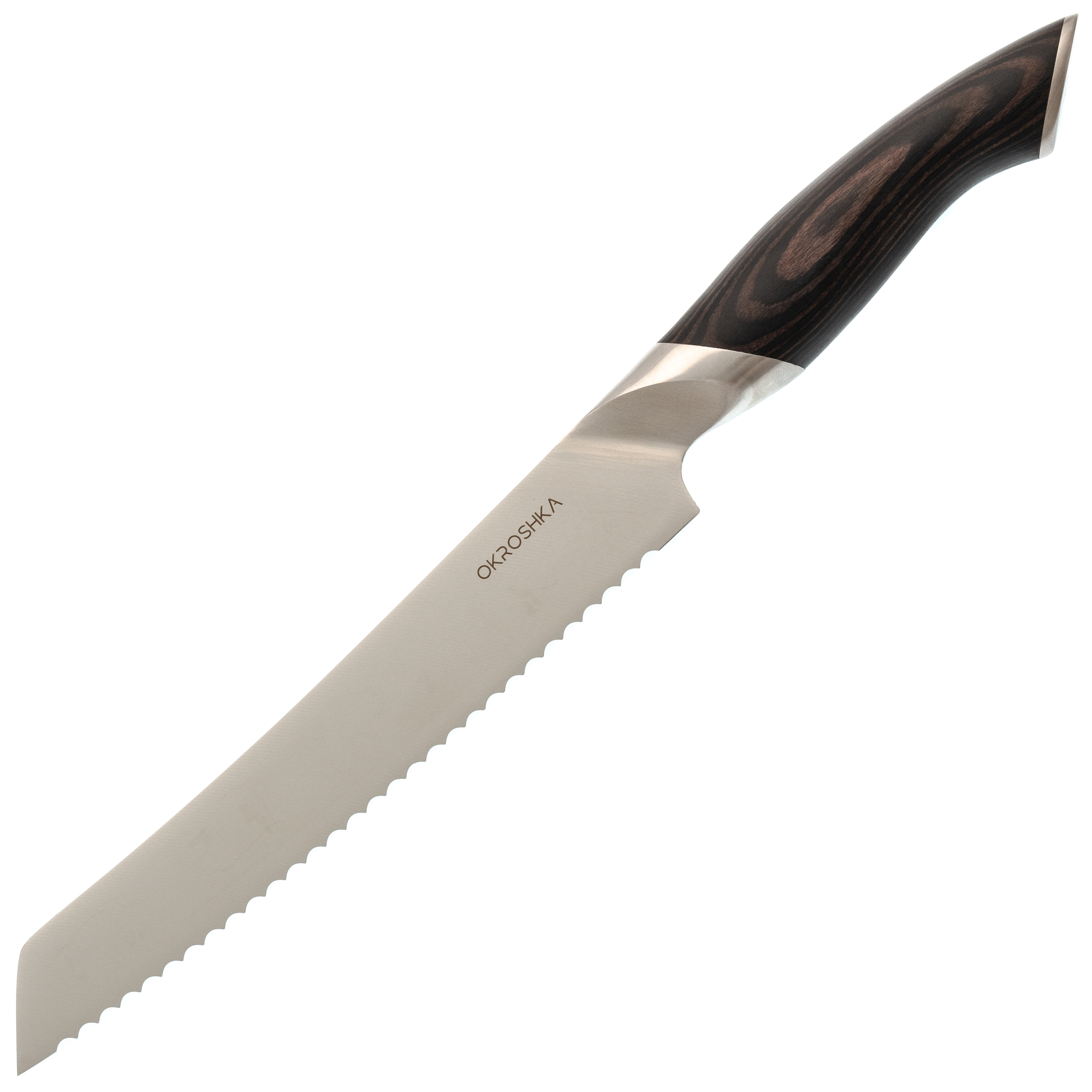 Нож кухонный хлебный Okroshka Truffle 20.6 см, сталь 9cr18mov, рукоять Pakka Wood
