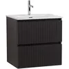 BelBagno UNO-MINI-500-2C-SO-GSO База под раковину подвесная с фрезеров. ручк. по всей длине фасада с двумя выкатн. ящ., Темно-Серый Мат., 500x395x608