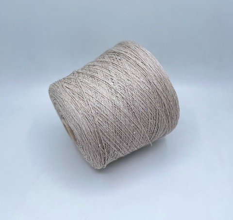 Filati Naturali (пр.Италия),art-Viscolino, 370м/100гр, 50%Лен 50%Вискоза+пайетка , цвет-Серо-бежевый, арт-30384