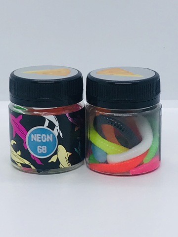 NEON 68 FW Червь микс длина 8,3 см  8 шт/в банке аттрактант СЫР продажа от 2 шт.