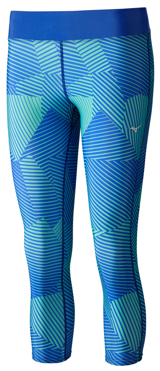 Тайтсы женские Mizuno Phenix Printed 3/4  синие