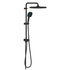 Душевая система GROHE Vitalio Comfort 250, Flex наружного монтажа, с переключателем, матовый чёрный (266982431)