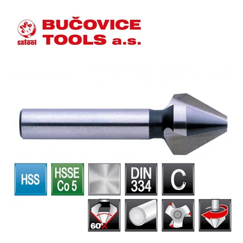 Зенковка ц/х 60° 40,0мм HSS 3z DIN334C L80мм d13мм Bucovice(CzTool) 846400