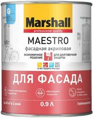 Краска фасадная акриловая Marshall Maestro глубокоматовая база BW