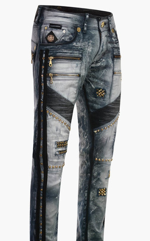 The Saints Sinphony | Джинсы мужские MOTO RACER DARK BLUE GOLD TG313 правый бок