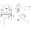 Gessi Rettangolo 30997#031 Встраиваемый смеситель для раковины, рукоятка "джойстик", инд. длина излива 70-300мм(внешние части), цвет: хром