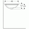 Geberit VariForm 500.766.01.2 Раковина с установкой под столешницу прямоугольной формы, 50х40 см, без отв. под смеситель, без отв. перелива