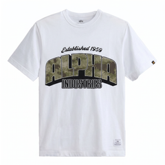 Футболка Alpha Industries Alpha Camo Logo Tee White (Белый)