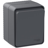 AtlasDesign PROFI IP54 О/У 1-клавишный ПЕРЕКЛЮЧАТЕЛЬ 10 АХ, АНТРАЦИТ — фото 2